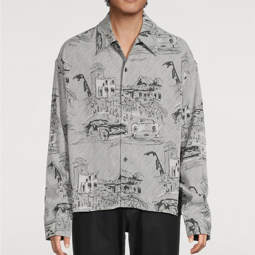 Jacquemus‎ La Chemise Corto Printed Long Sleeve Shirt IT 48 US 12 NWT